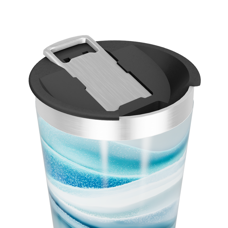 Copo Térmico - Azul Ondulado Inox