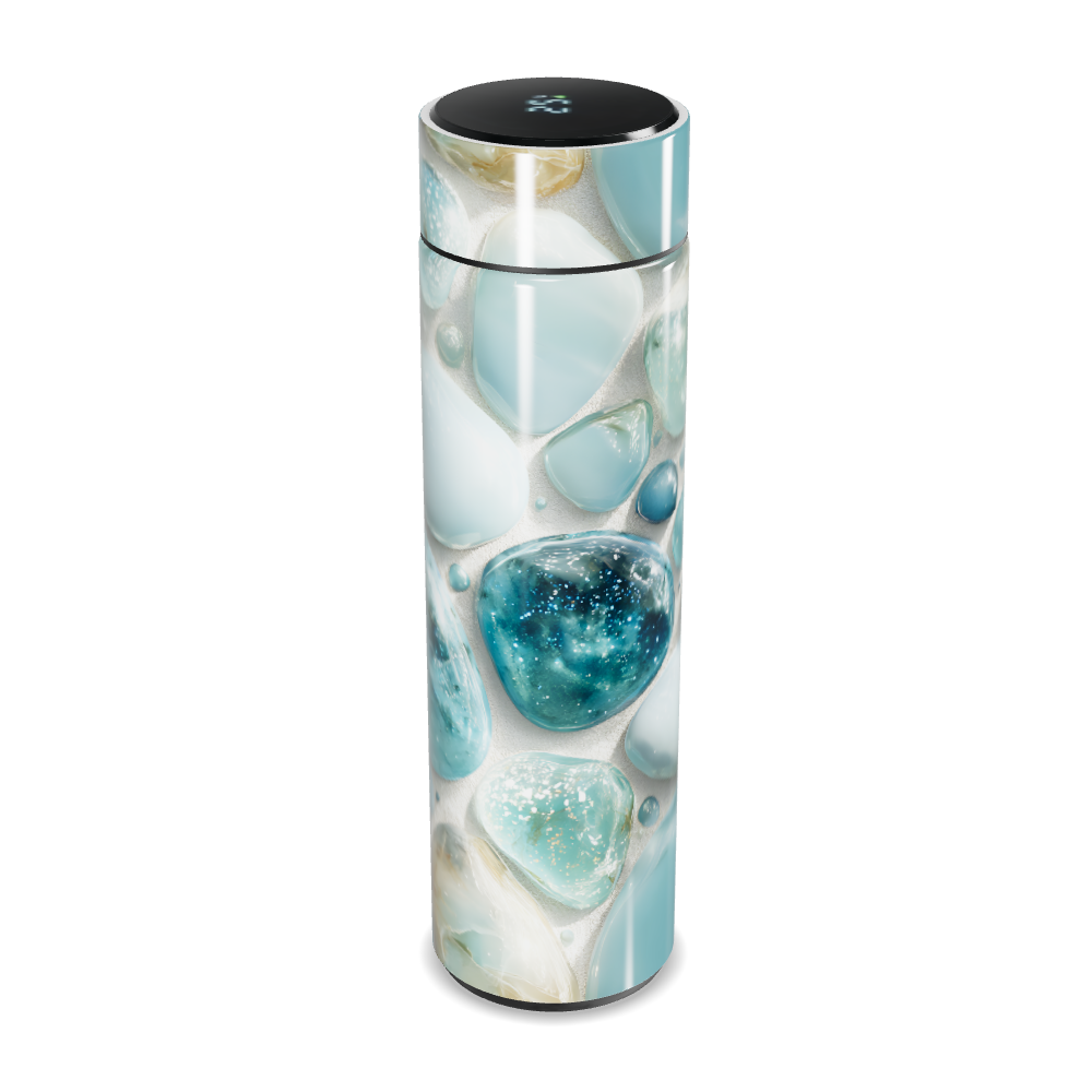 Garrafa Térmica Touch - Azul Vidro Decorado