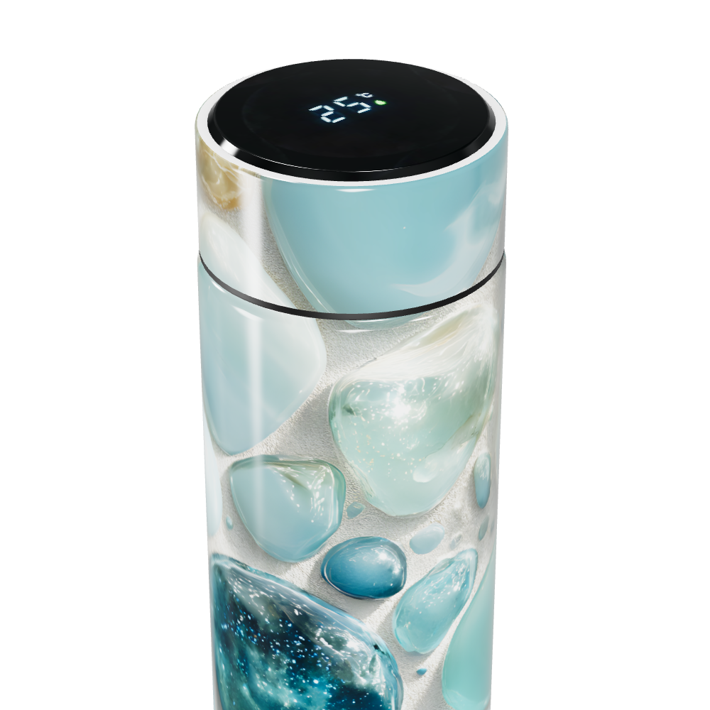 Garrafa Térmica Touch - Azul Vidro Decorado