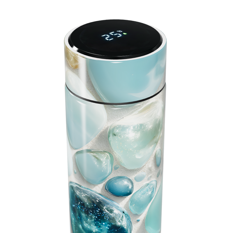 Garrafa Térmica Touch - Azul Vidro Decorado