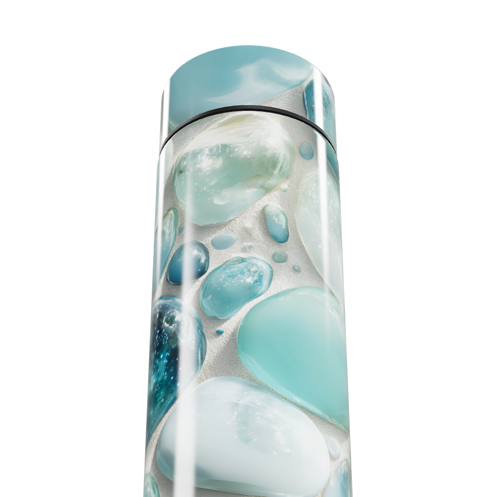 Garrafa Térmica Touch - Azul Vidro Decorado