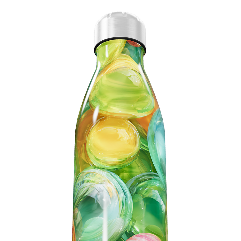 Garrafa Inox - Estampa Bolhas Coloridas