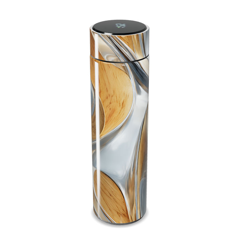 Garrafa Térmica Touch - Design Madeira Aço Inox