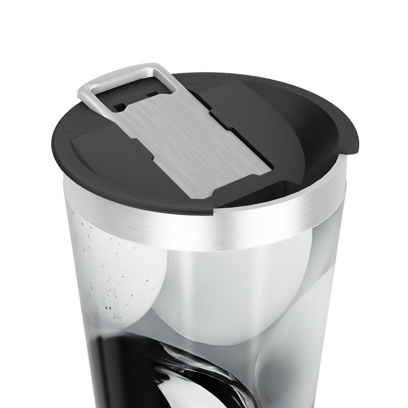 Copo Térmico - Preto e Branco Aço Inox