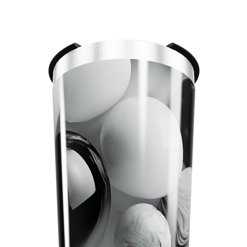 Copo Térmico - Preto e Branco Aço Inox