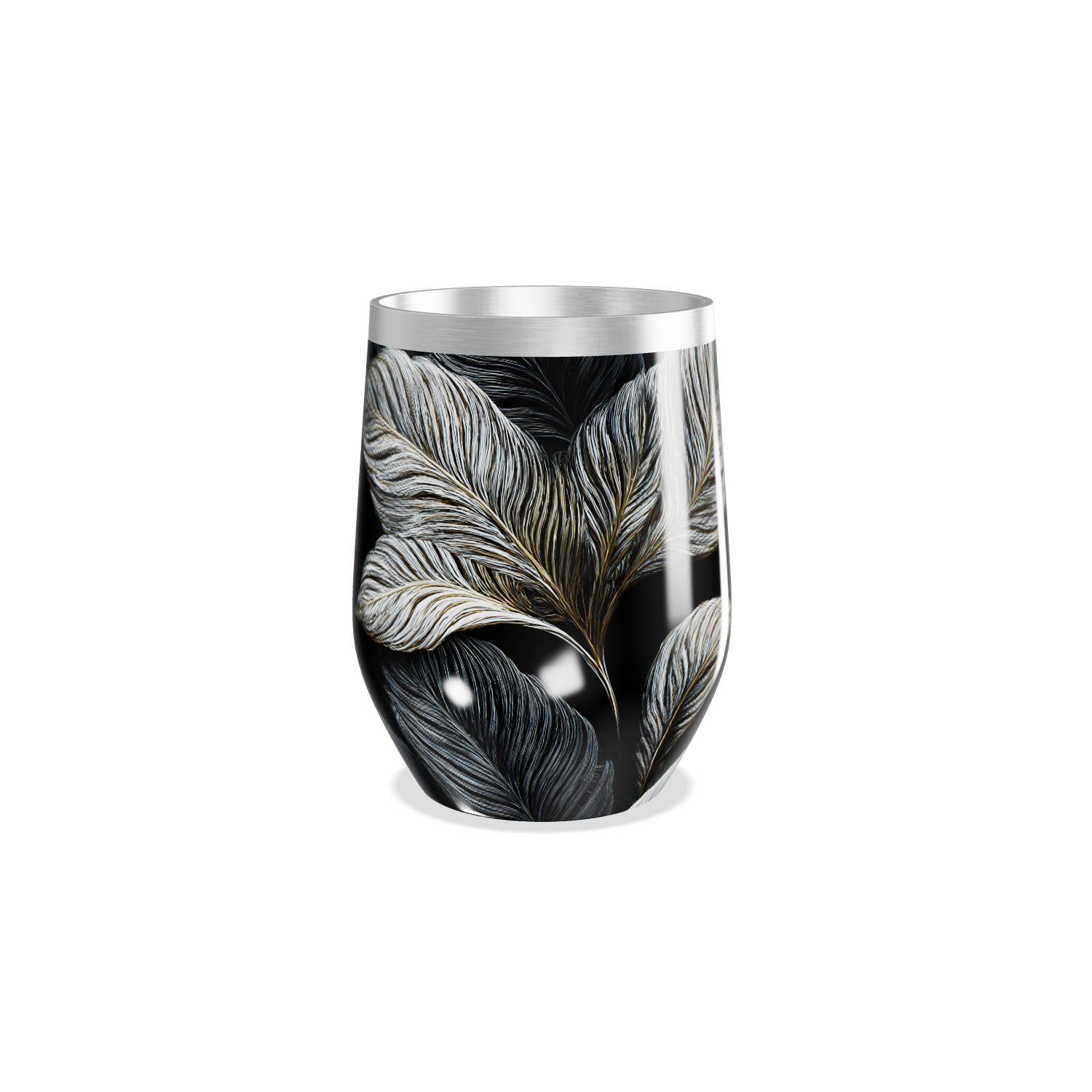 Copo Térmico Slim - Preto com Folhas