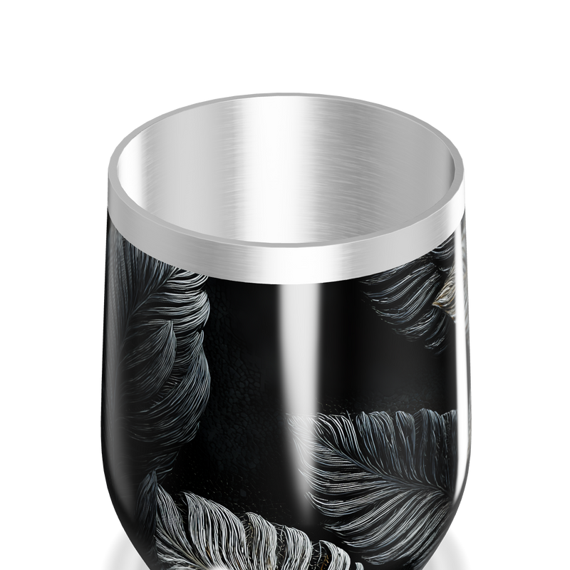 Copo Térmico Slim - Preto com Folhas