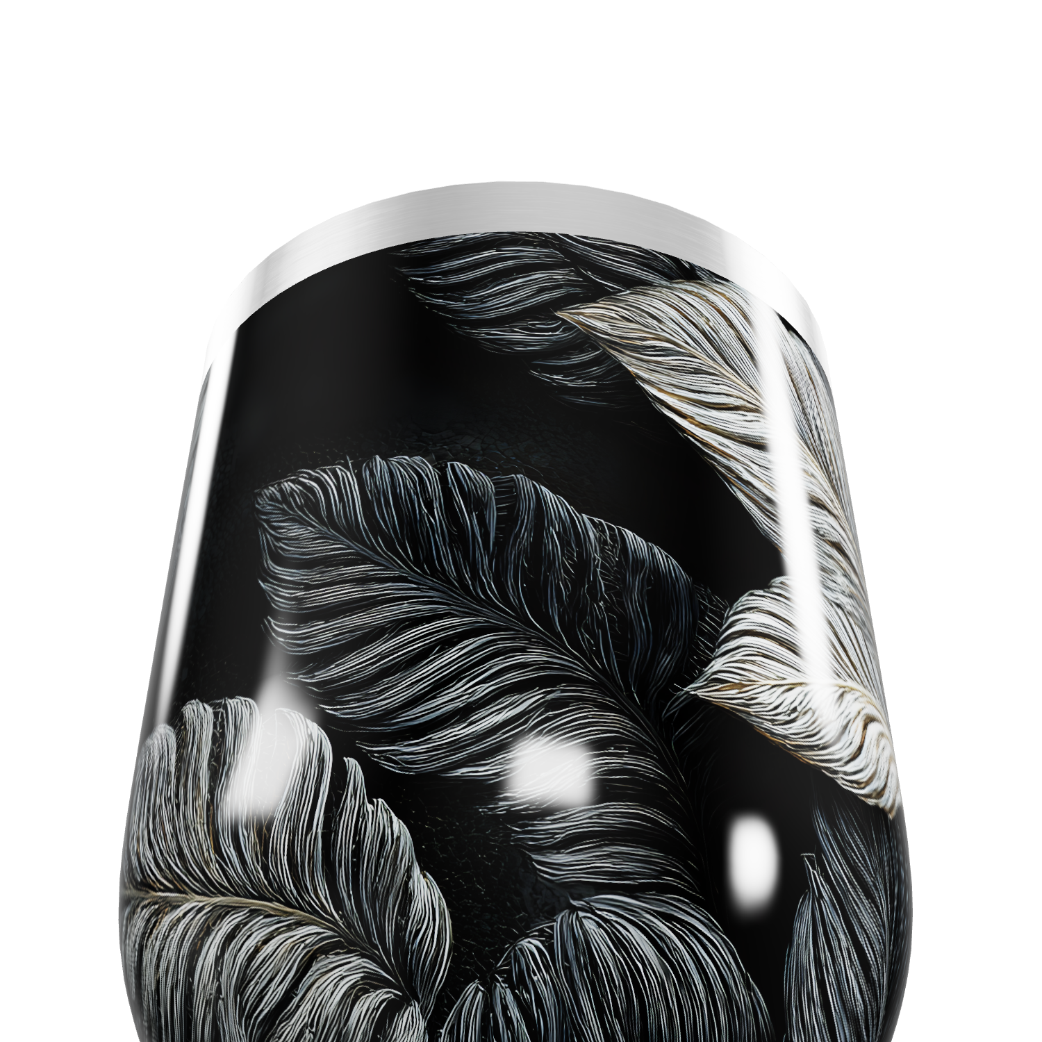 Copo Térmico Slim - Preto com Folhas