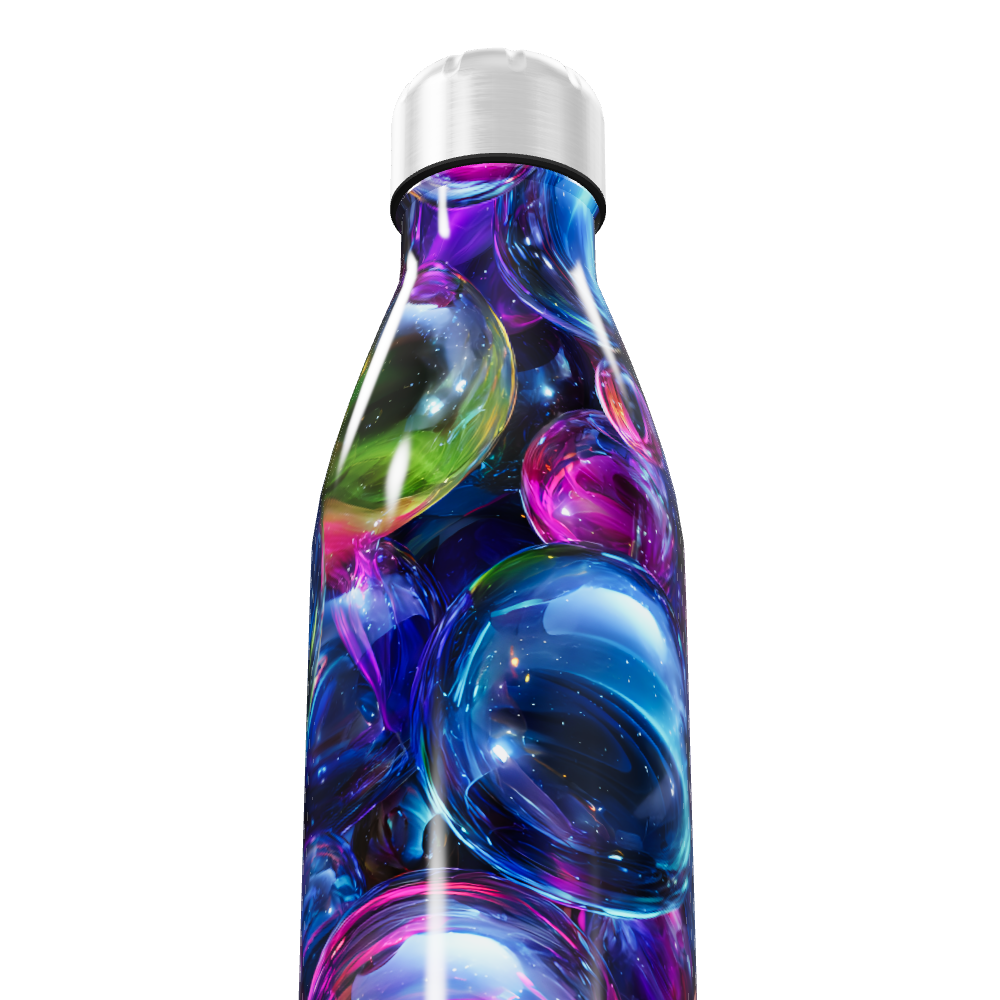 Garrafa Inox - Colorida com Bolhas