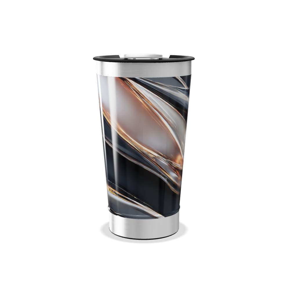 Copo Térmico - Design Abstrato Metalizado