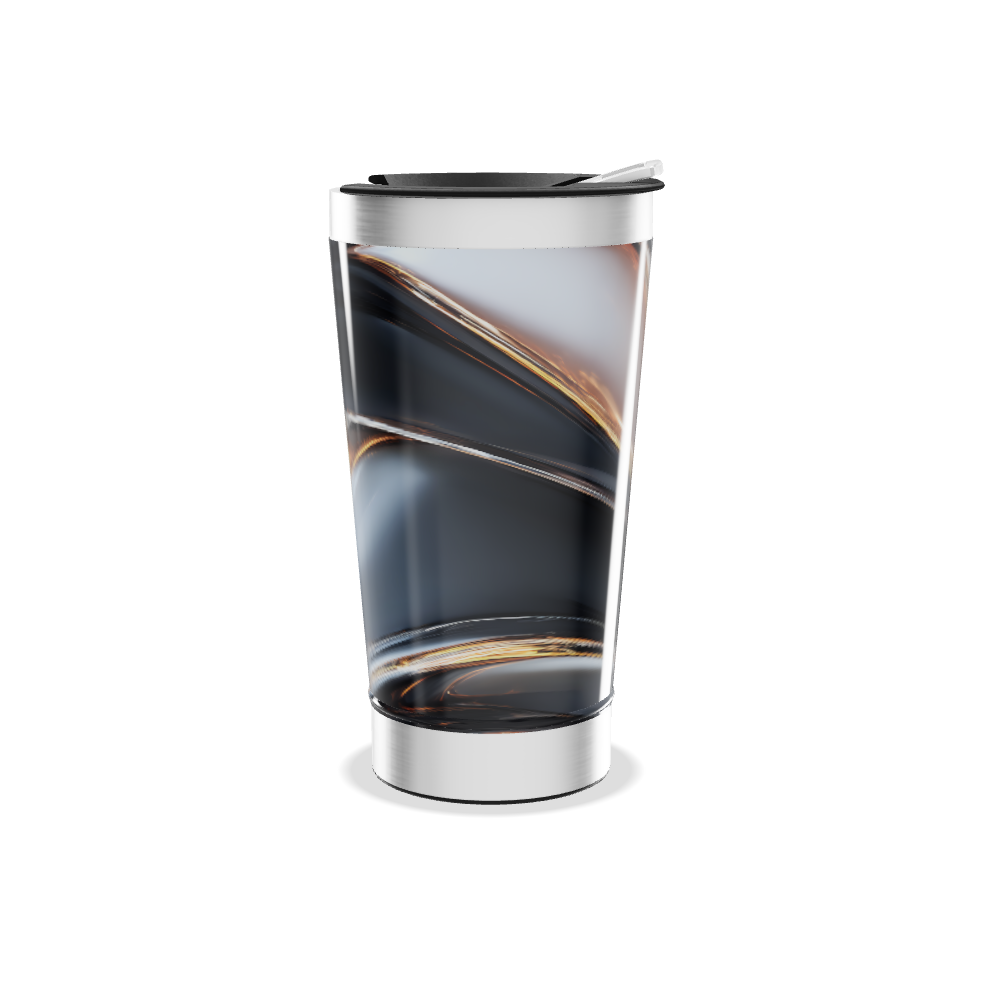 Copo Térmico - Design Abstrato Metalizado