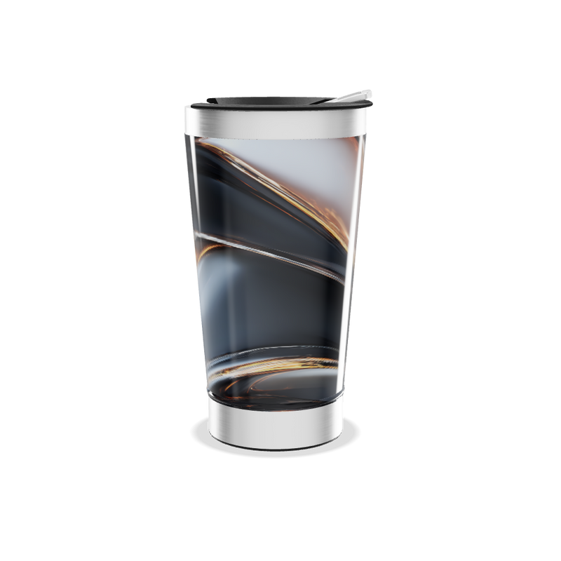 Copo Térmico - Design Abstrato Metalizado