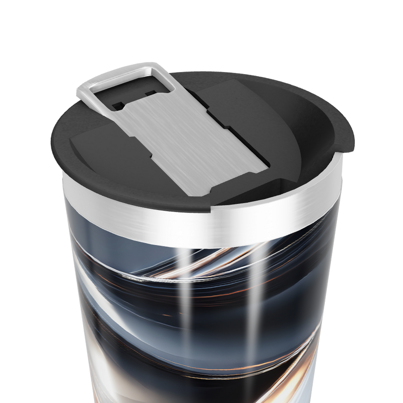 Copo Térmico - Design Abstrato Metalizado