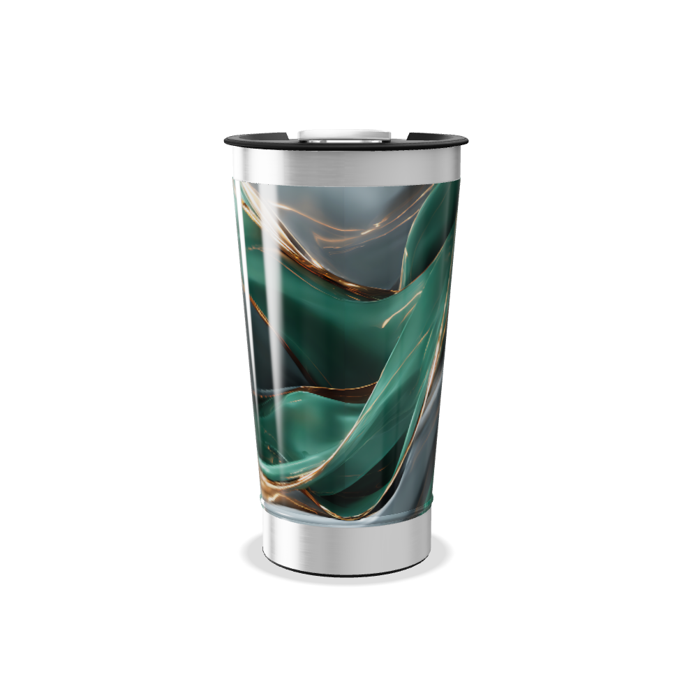 Copo Térmico - Verde Abstrato Aço Inox