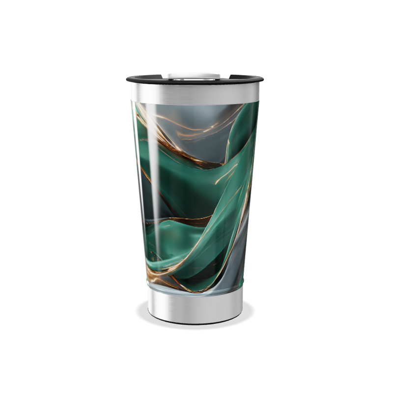 Copo Térmico - Verde Abstrato Aço Inox