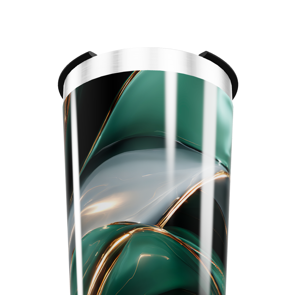 Copo Térmico - Verde Abstrato Aço Inox