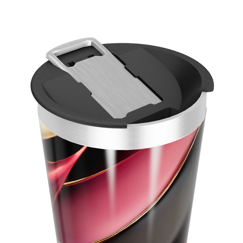 Copo Térmico - Design Preto e Vermelho