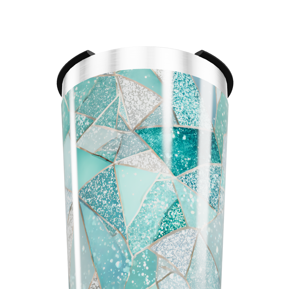 Copo Térmico - Vidro Azul Geométrico