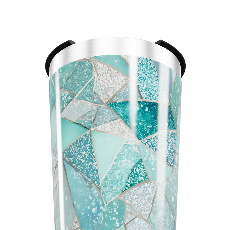 Copo Térmico - Vidro Azul Geométrico