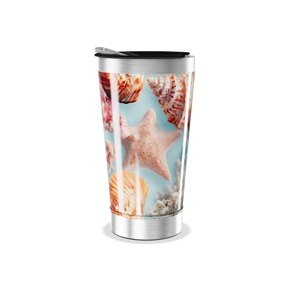 Copo Térmico - Estampa Conchas e Corais