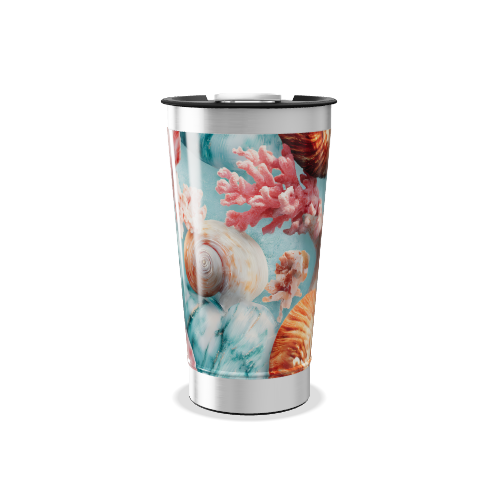 Copo Térmico - Estampa Conchas e Corais