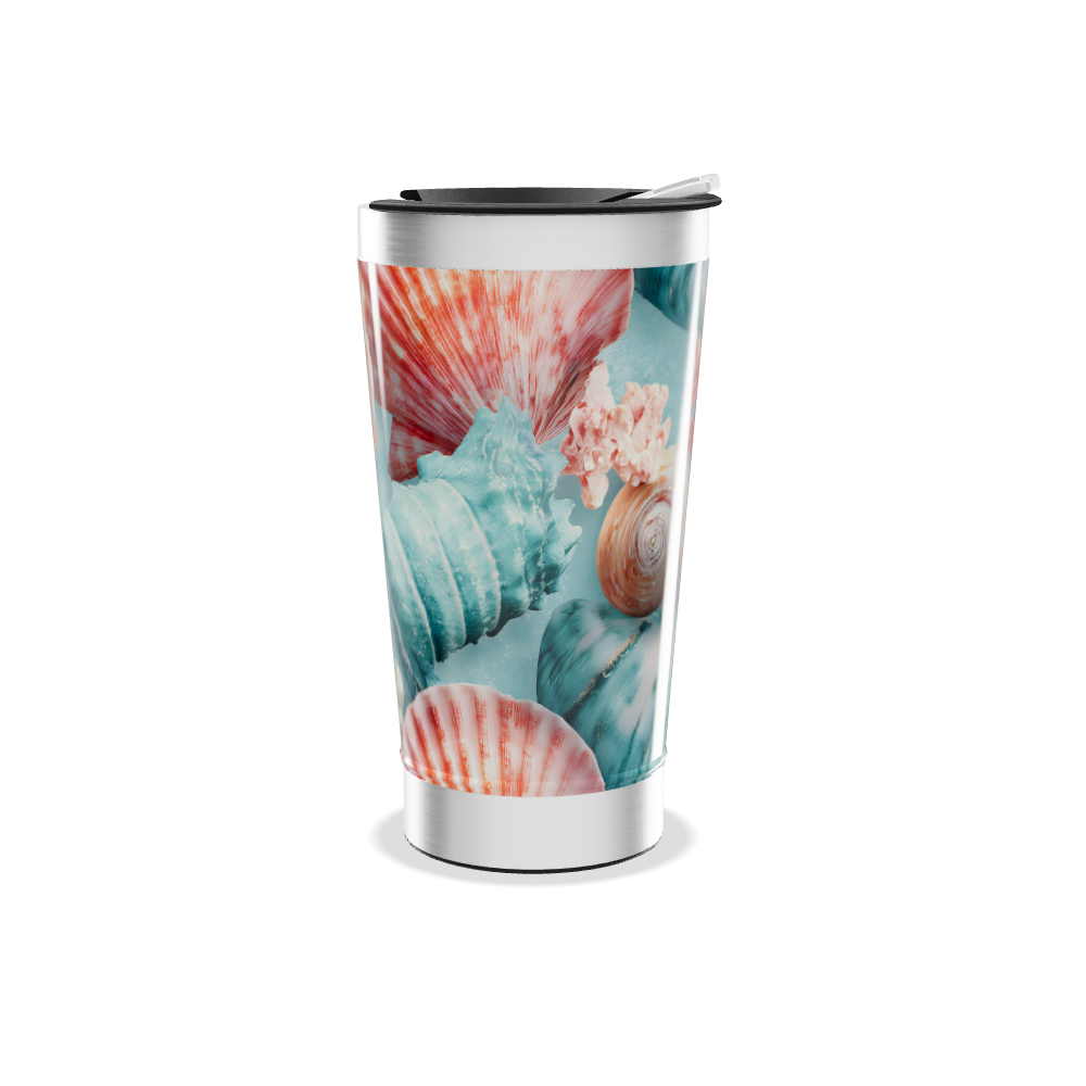 Copo Térmico - Estampa Conchas e Corais