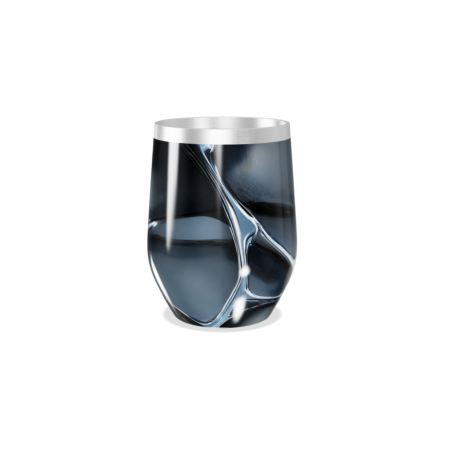 Copo Térmico Slim - Preto com Design Abstrato