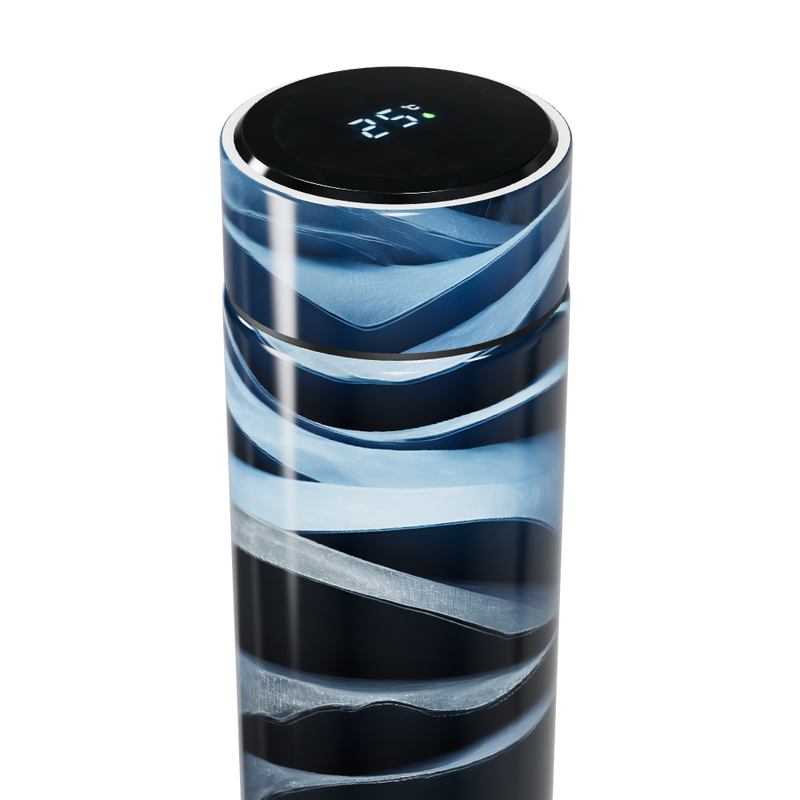 Garrafa Térmica Touch - Azul com Estampa Moderna