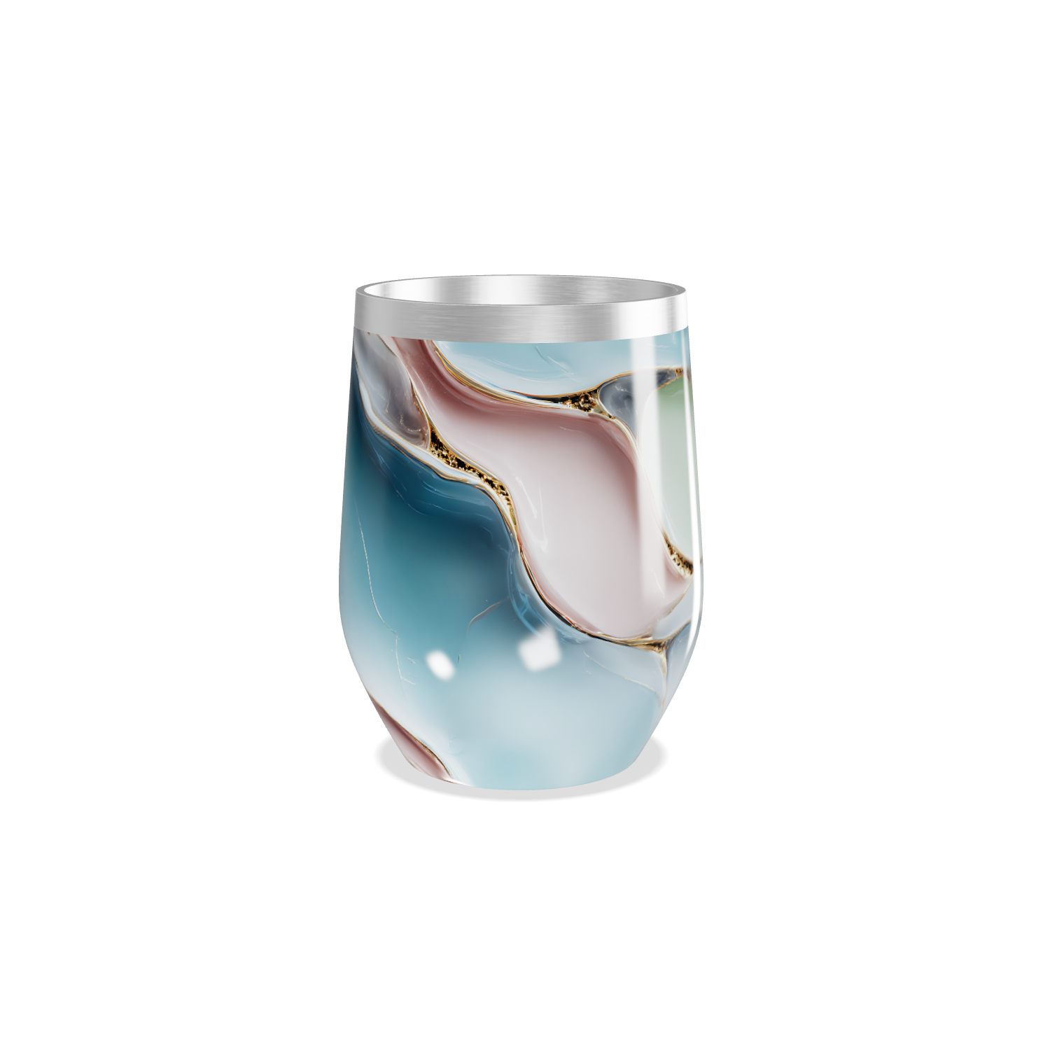 Copo Térmico Slim - Mármore Azul Inox