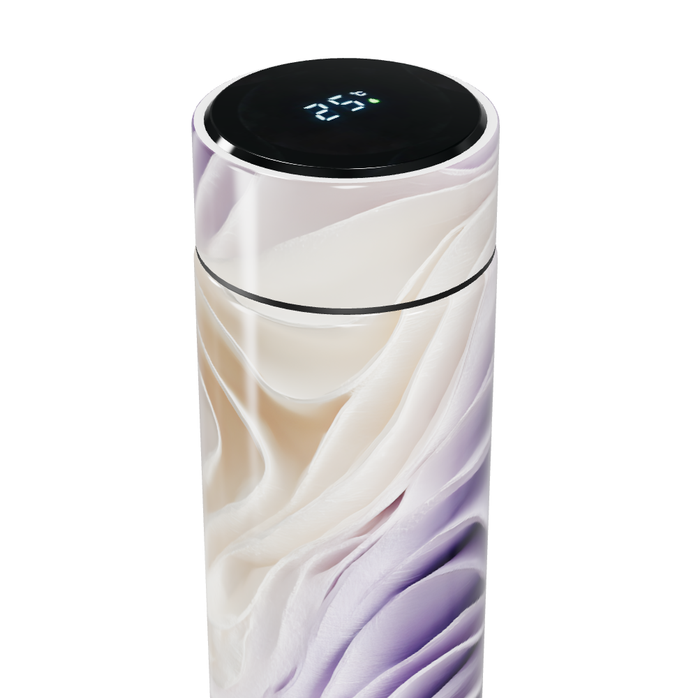 Garrafa Térmica Touch - Roxa com Estampa Ondulada