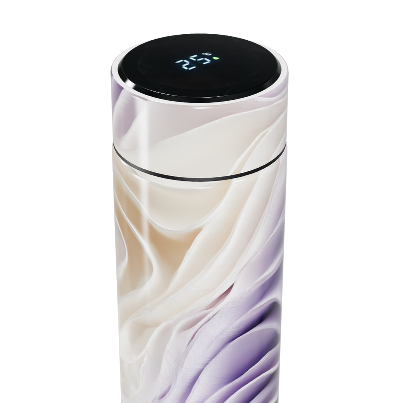 Garrafa Térmica Touch - Roxa com Estampa Ondulada