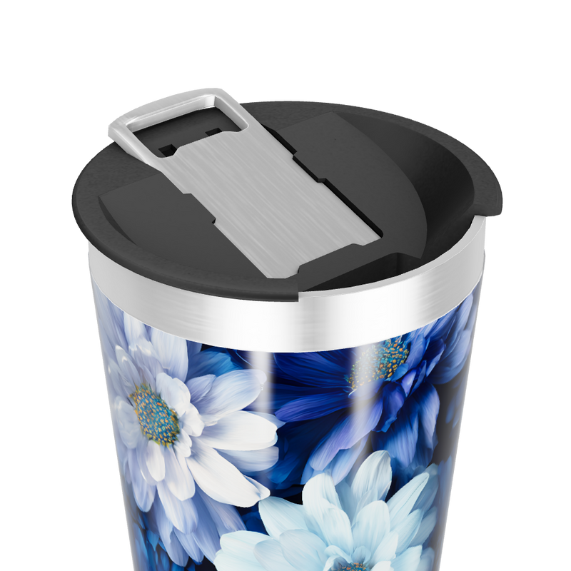 Copo Térmico - Floral Azul Inox