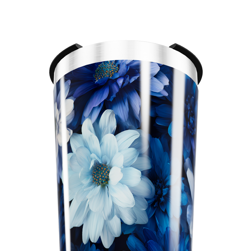 Copo Térmico - Floral Azul Inox