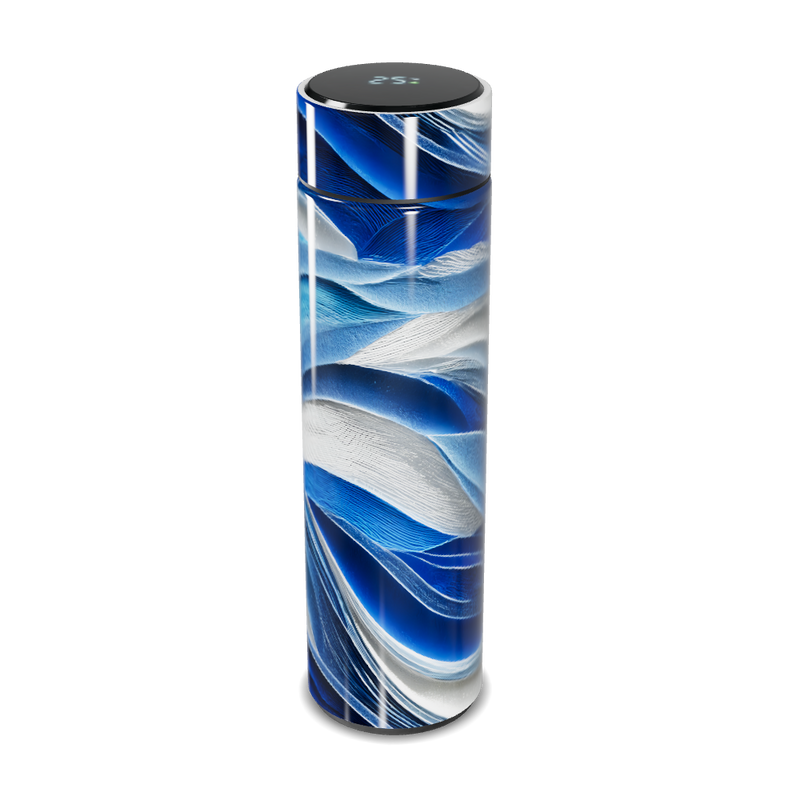 Garrafa Térmica Touch - Azul com Estampa Abstrata