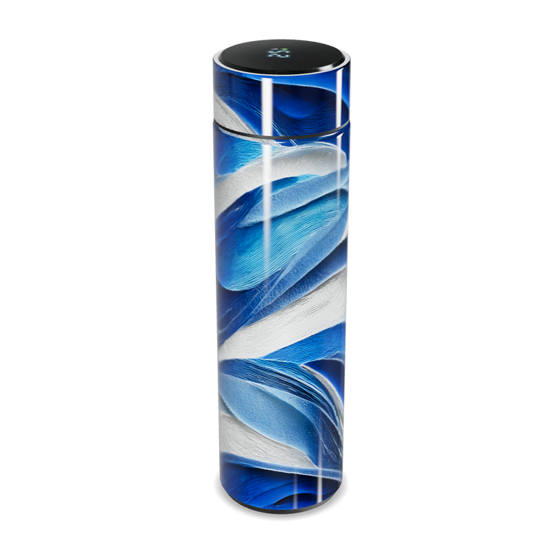 Garrafa Térmica Touch - Azul com Estampa Abstrata