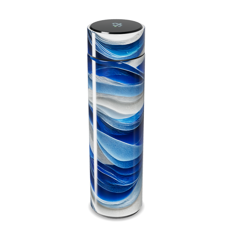 Garrafa Térmica Touch - Azul com Estampa Abstrata