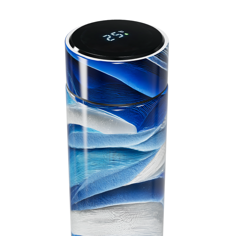 Garrafa Térmica Touch - Azul com Estampa Abstrata
