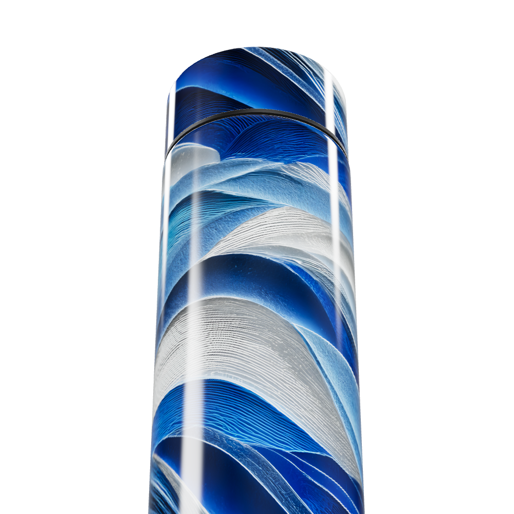 Garrafa Térmica Touch - Azul com Estampa Abstrata