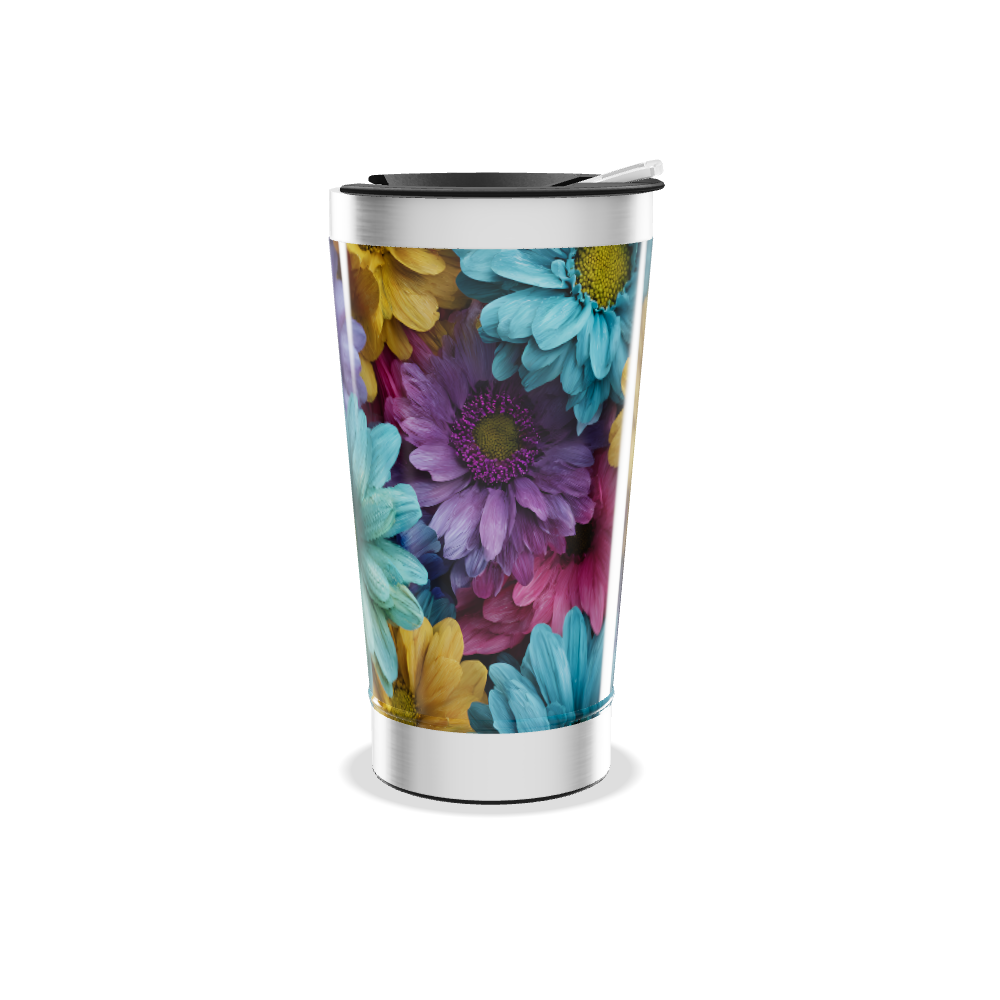 Copo Térmico - Flores Coloridas Aço Inox