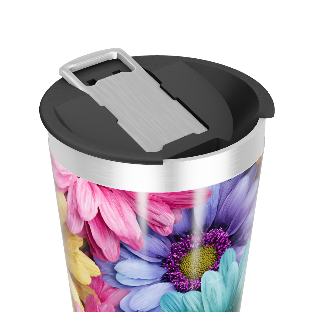 Copo Térmico - Flores Coloridas Aço Inox
