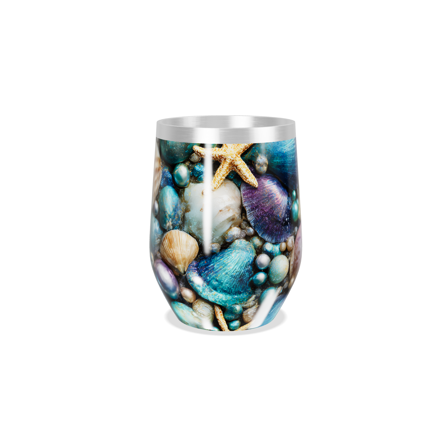 Copo Térmico Slim - Estampa Conchas Marinhas