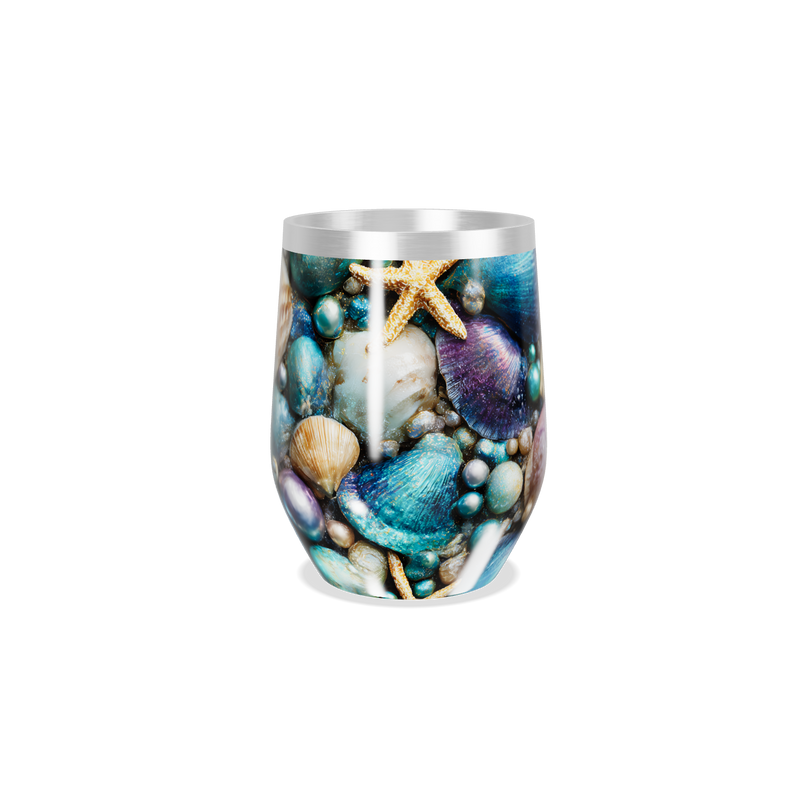 Copo Térmico Slim - Estampa Conchas Marinhas