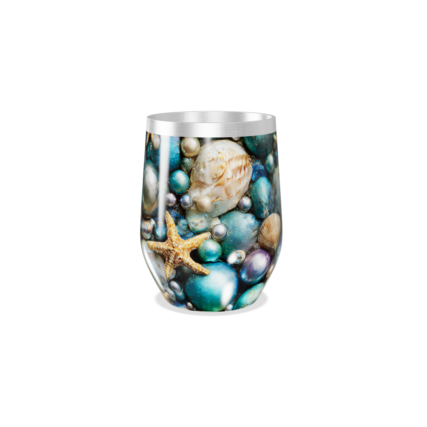Copo Térmico Slim - Estampa Conchas Marinhas