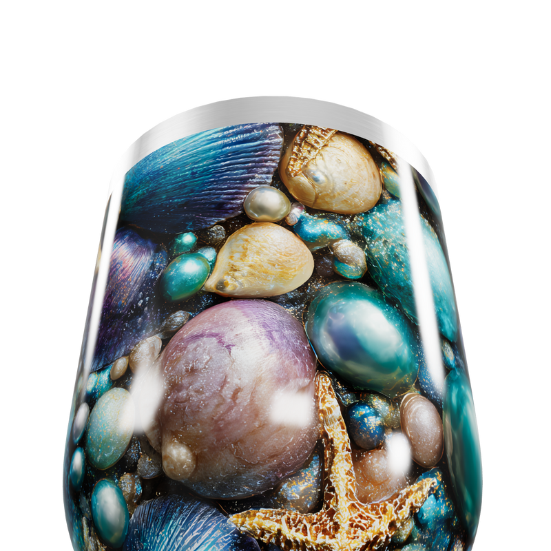 Copo Térmico Slim - Estampa Conchas Marinhas