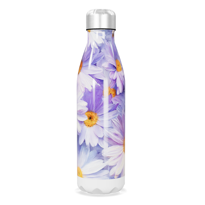 Garrafa Inox Flores Roxas