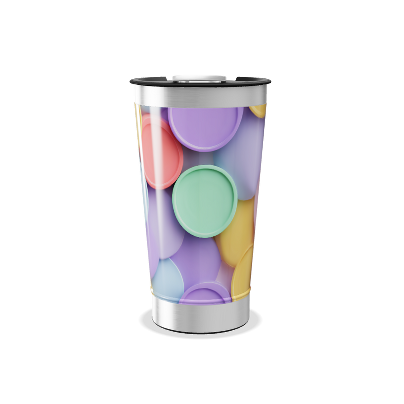 Copo Térmico - Estampa Cores Pastel