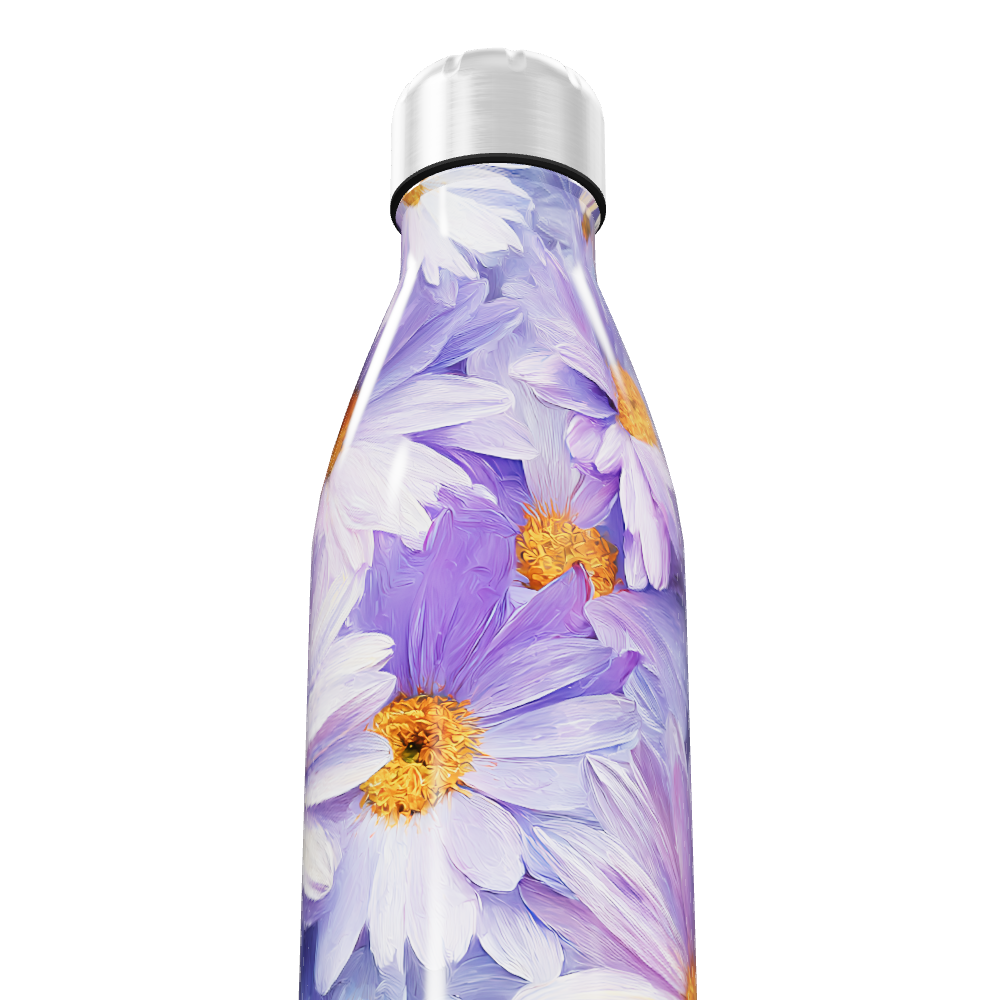 Garrafa Inox Flores Roxas