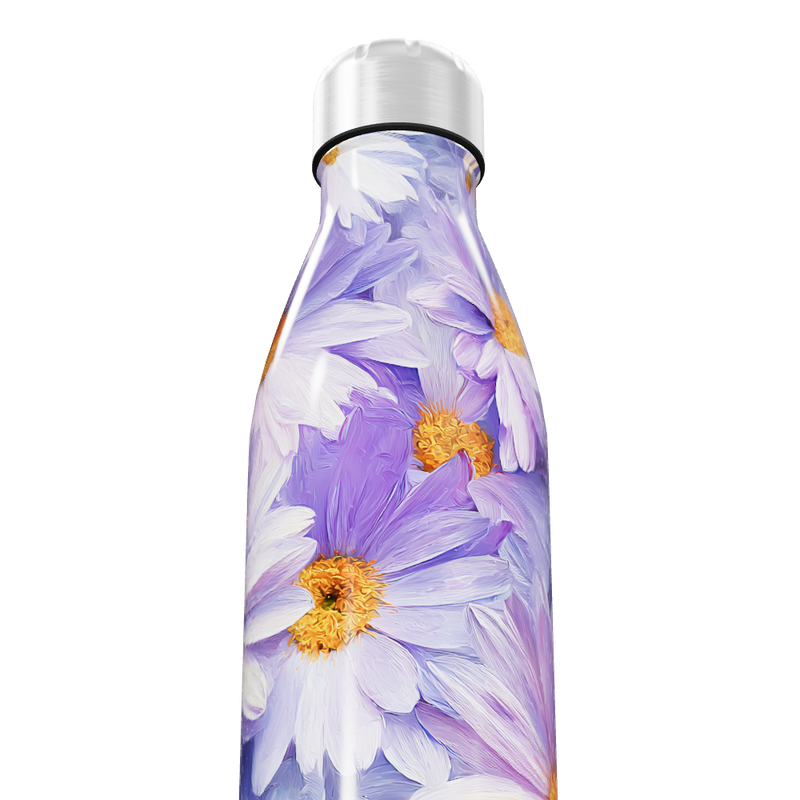 Garrafa Inox Flores Roxas
