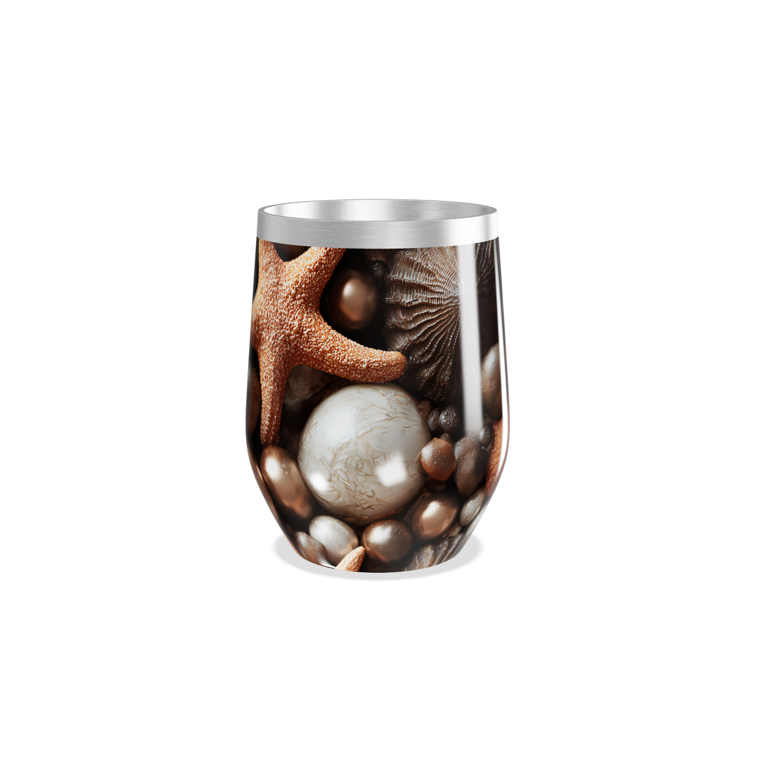 Copo Térmico Slim - Estampa Conchas Marinhas