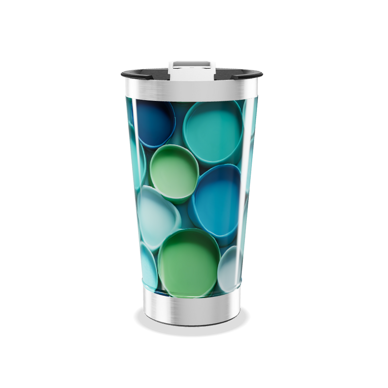 Copo Térmico - Estampa Cores Azul Verde